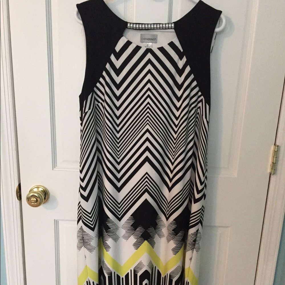Chevron Black and White sleeveless summer dress